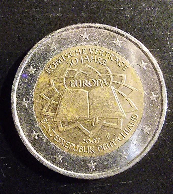 2 euro herdenkingsmunt pactum romanum F 2007 Duitsland, Ophalen of Verzenden, Duitsland, 2 euro, Losse munt