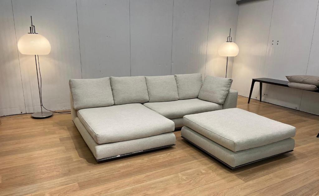 Minotti Hamilton canapé d’angle + pouf | garantie PN 19.500€, Neuf, Quatre personnes ou plus, Tissus, Design Bankstellen Minotti