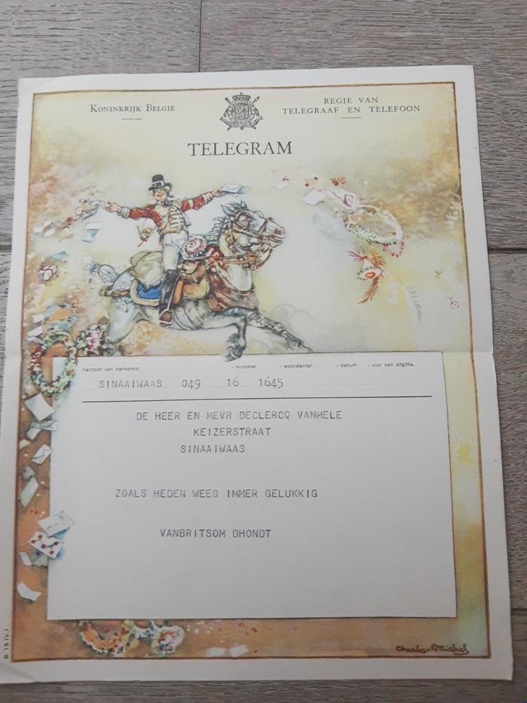 Oude telegram Sinaai-Waas, Ophalen of Verzenden, Zo goed als nieuw