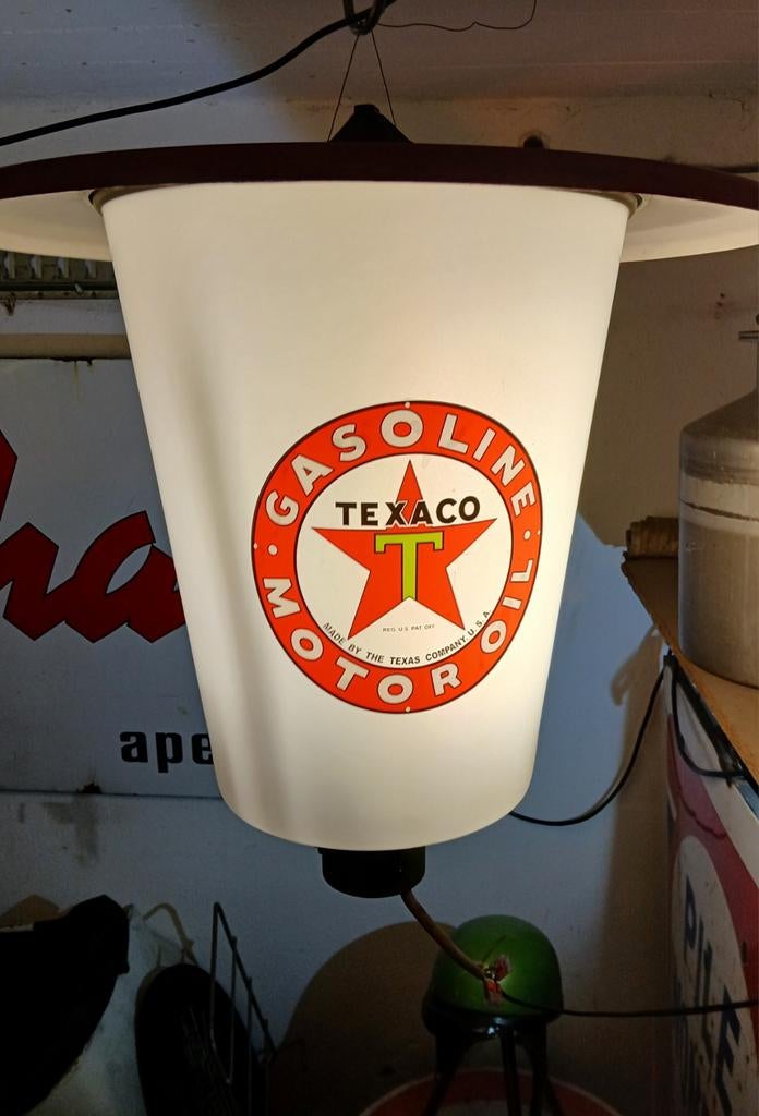 Texaco lamp tankstation benzinepomp, Verzamelen, Ophalen of Verzenden, Gebruikt