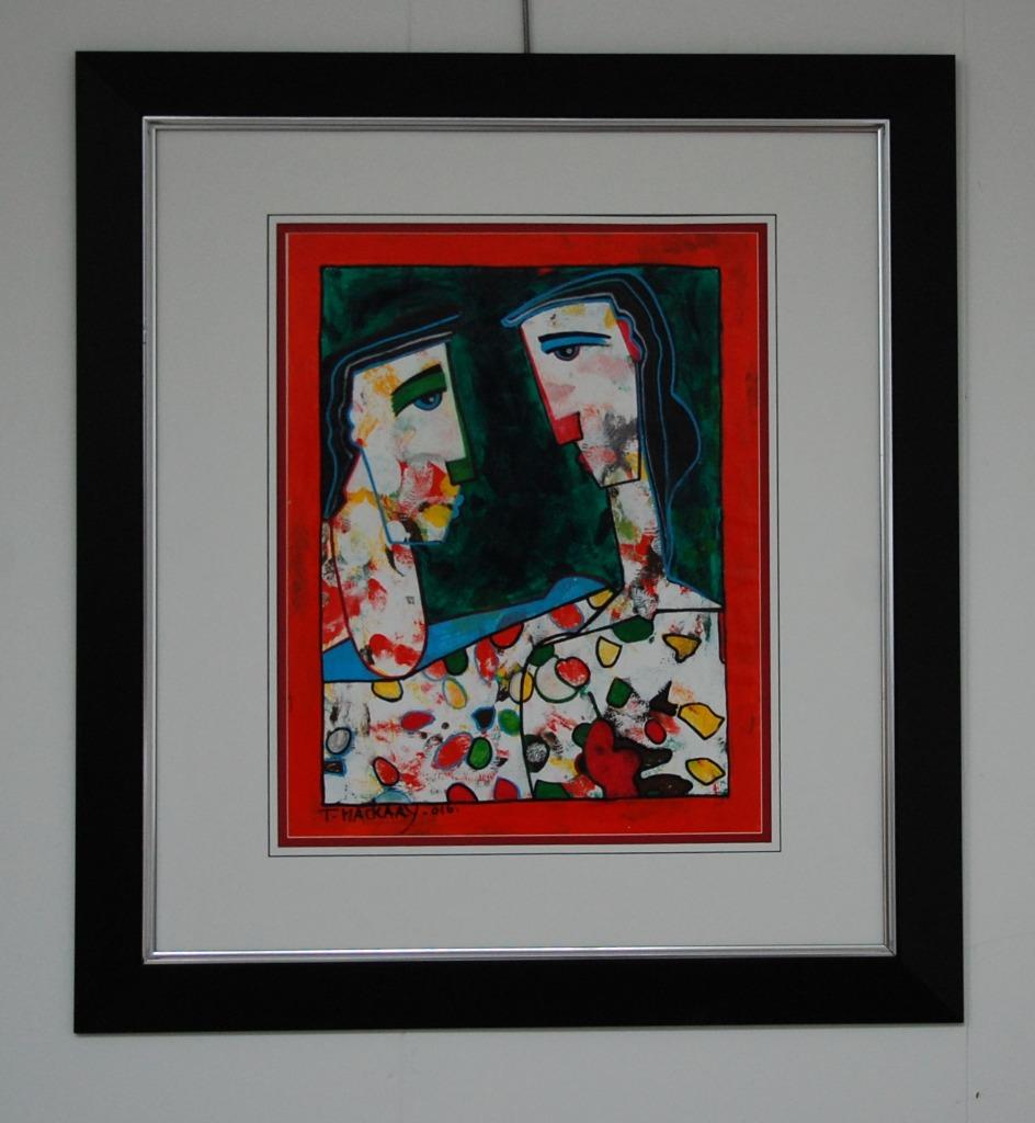 Grande peinture originale de Theo Mackaay sur papier lin., Enlèvement