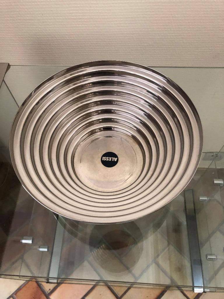 Alessi inox schaal Modernist Giulio Confalonieri jaren 70, Ophalen, Gebruikt, Schaal
