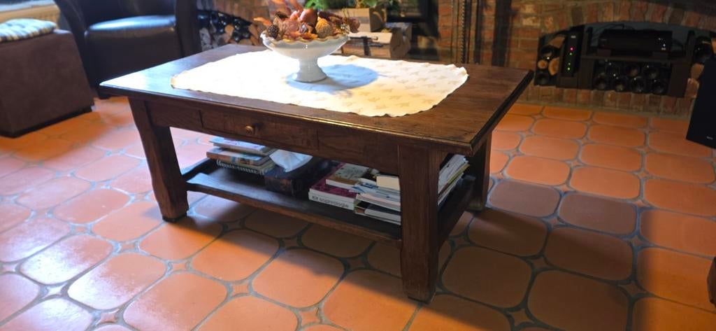 Table basse en Chêne Massif, 100 à 150 cm, Moins de 50 cm, Comme neuf, 50 à 100 cm