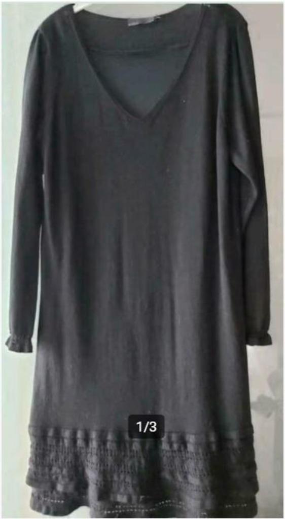 Zwarte winterjurk Maat XL, Verzenden, Zwart, Maat 46/48 (XL) of groter, Zo goed als nieuw