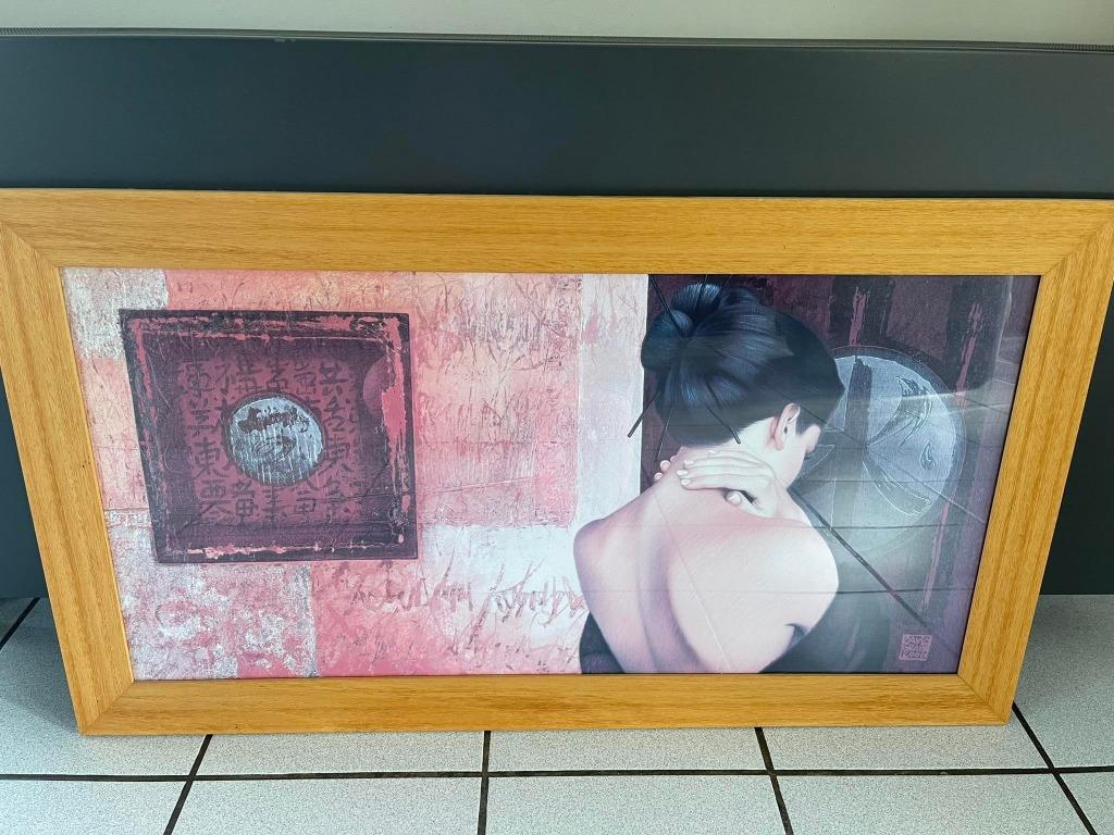 Tableau décoratif mural avec cadre 114 x 40 cm, Enlèvement, Comme neuf
