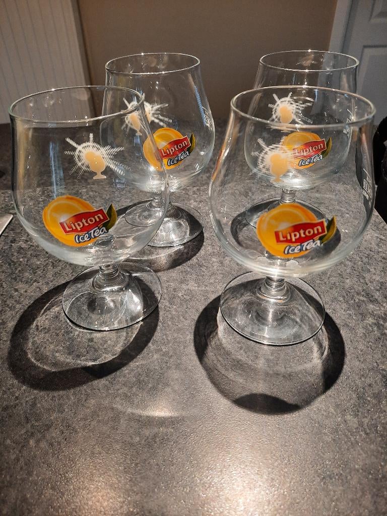 Glazen lipton ice tea, Verzamelen, Ophalen, Zo goed als nieuw, Frisdrankglas