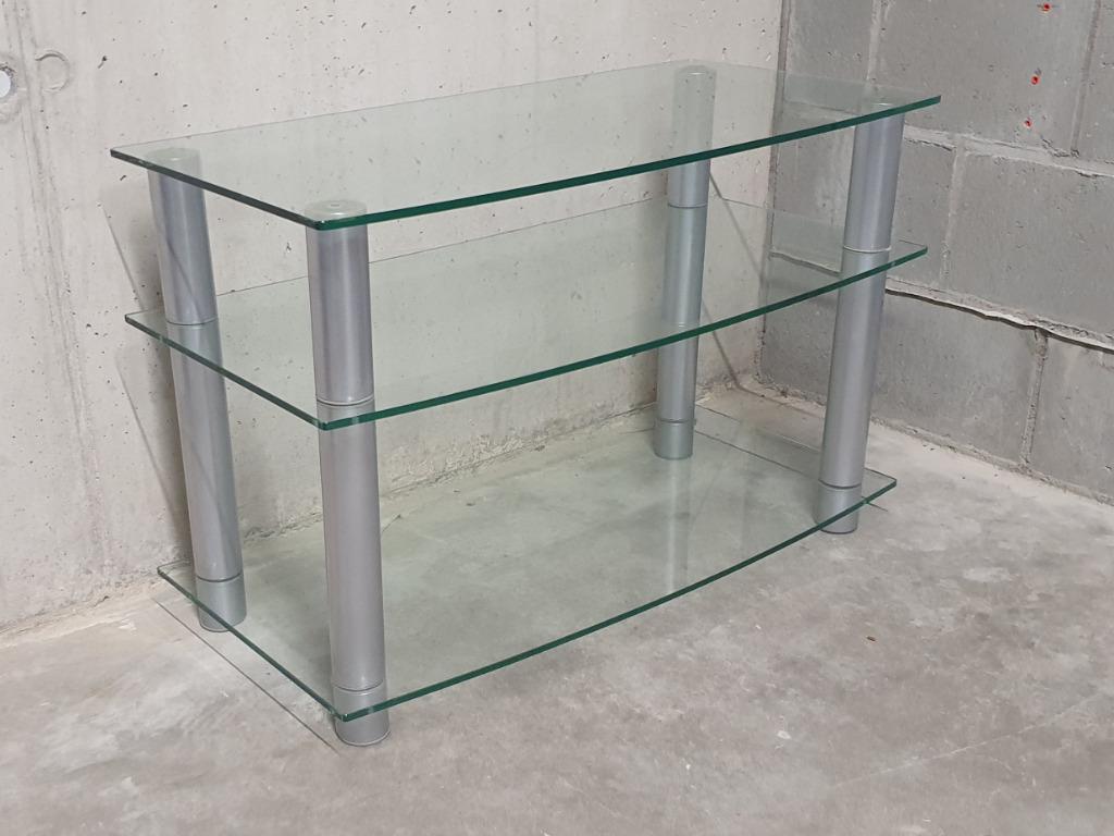 Glazen TV tafeltje, Huis en Inrichting, Kasten |Televisiemeubels, Ophalen, Zo goed als nieuw, Glas, Modern