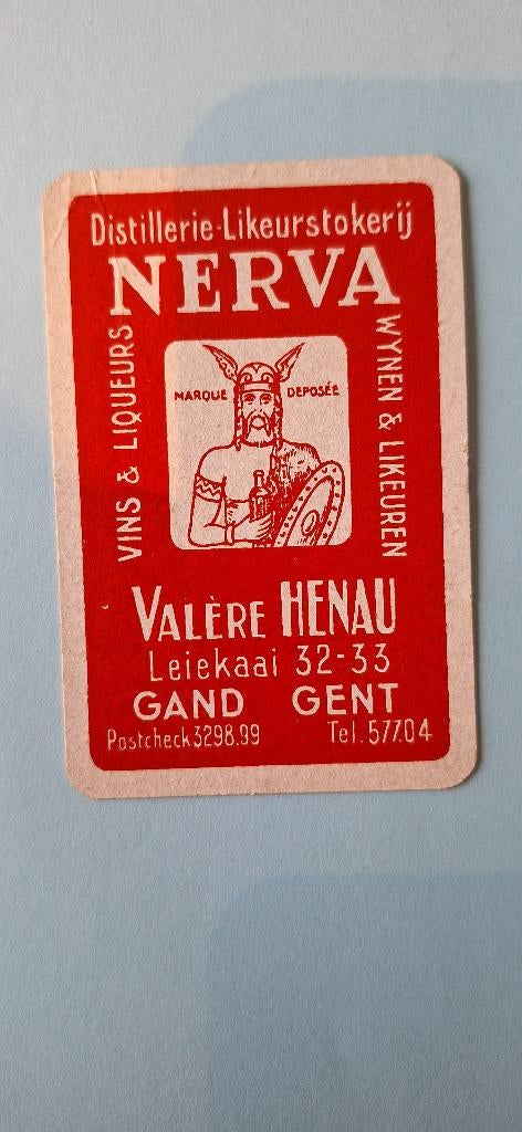 Carte à jouer Gand — Distillerie de liqueur Nerva, red_46, Enlèvement ou Envoi, Utilisé, Carte(s) à jouer