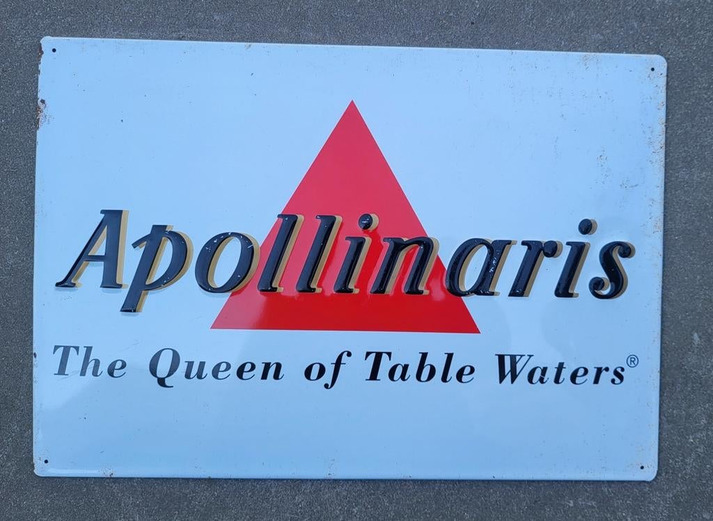 Enseigne publicitaire en métal Apollinaris, Enlèvement ou Envoi, Panneau publicitaire
