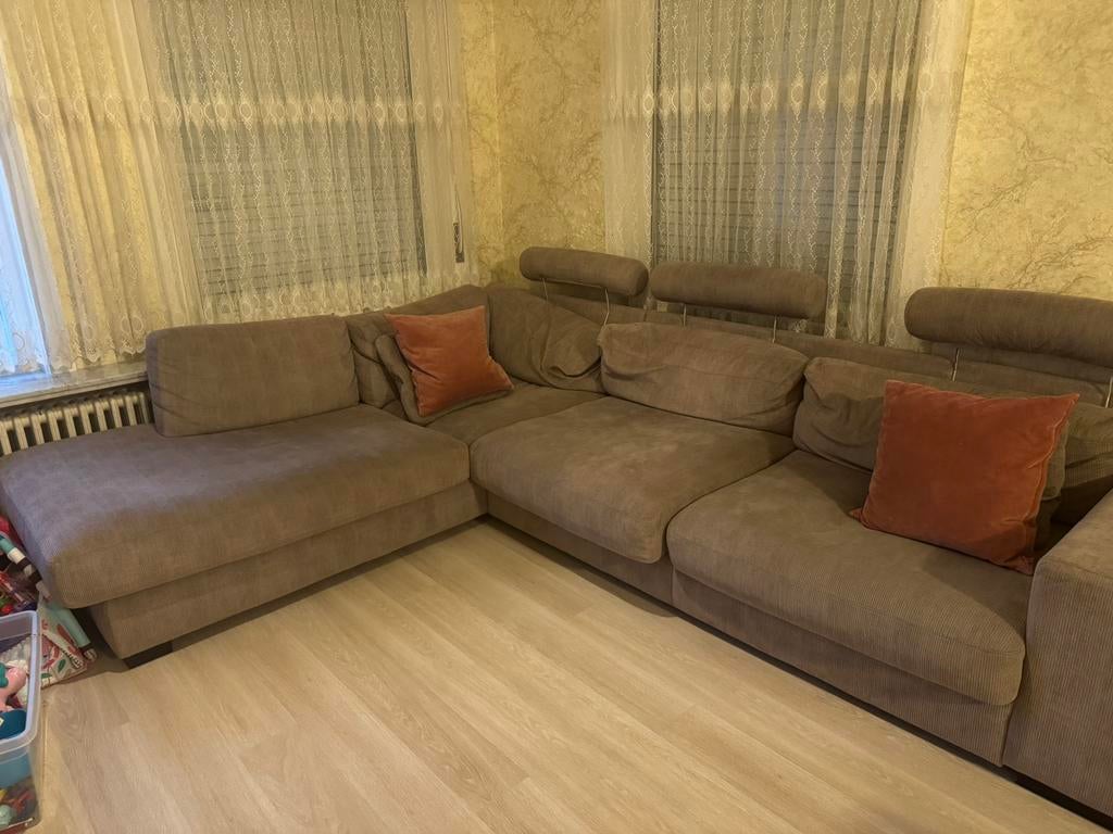Te koop: zetel in goede staat., Ophalen, Gebruikt, Hoekbank, Stof