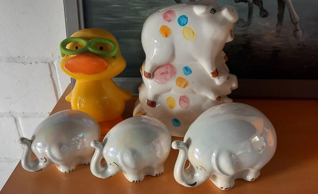 3 olifantjes,  varken, eendje, Ophalen, Zo goed als nieuw