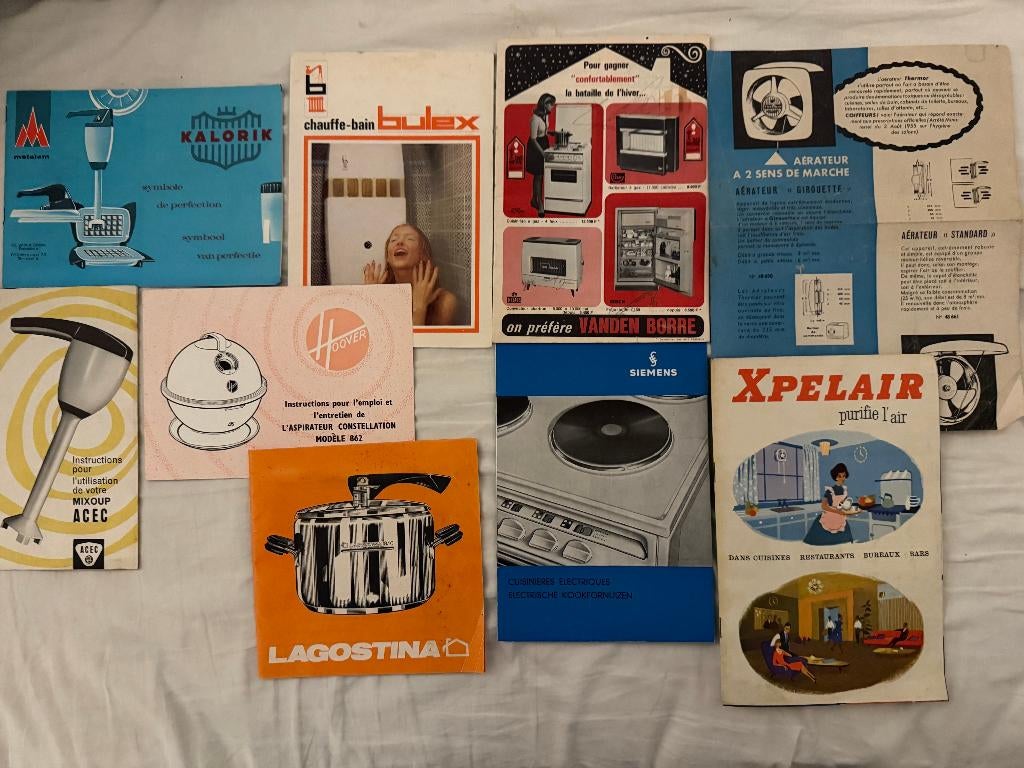 Advertenties voor vintage huishoudelijke apparaten, 9boekjes, Verzenden