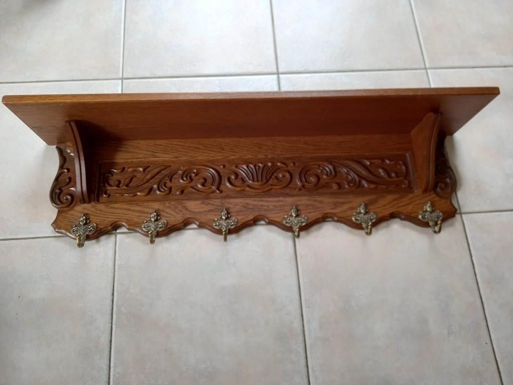 Joli porte-manteaux ou archelle en chêne – 1 mètre large, Enlèvement, Comme neuf, Bois, Portemanteau mural