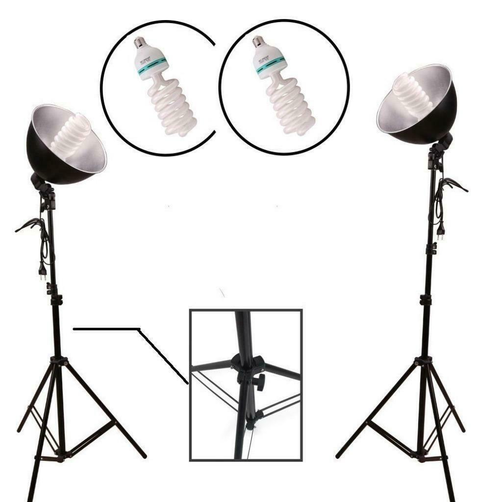 clairage studio (x2), trèpied, lampe 135w neuf, Enlèvement ou Envoi, Neuf, 175 cm ou plus, Trépied