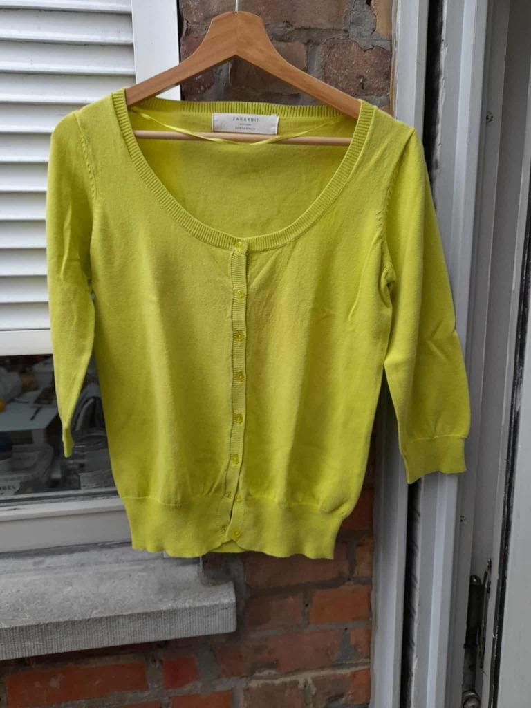 Cardigan vert citron de Zaraknit Taille M, Vêtements | Femmes, Taille 38/40 (M), Vert, Porté, Zaraknit