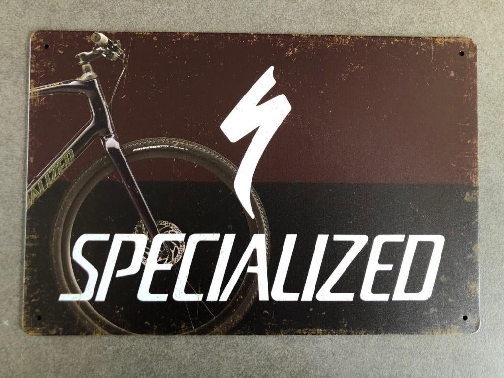 Specialized MTB metalen vintage look wandplaat - NIEUW, Ophalen of Verzenden, Nieuw, Reclamebord