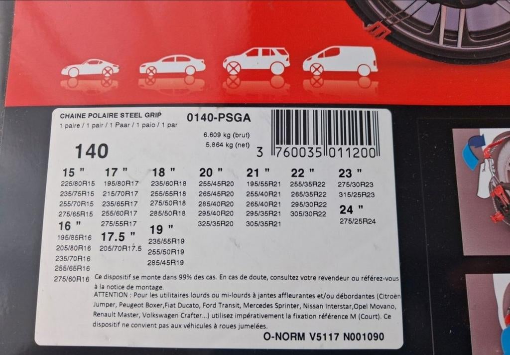 Deux chaînes polaire Steel Grip 140, Enlèvement ou Envoi, Comme neuf