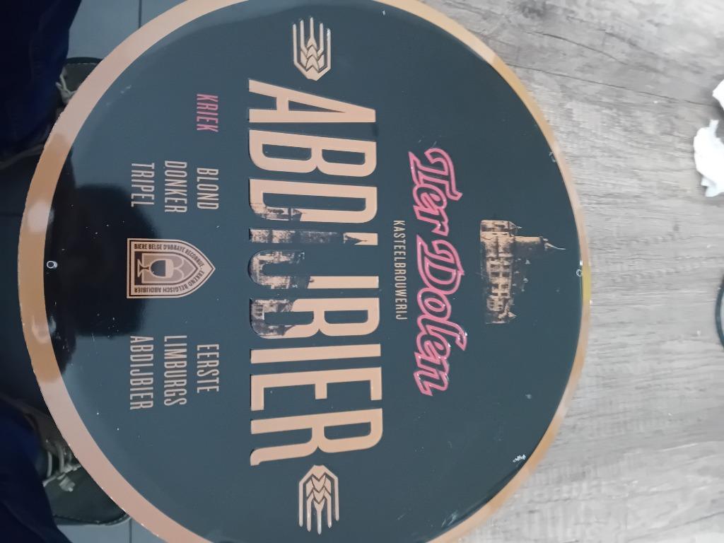 Metalen reclame bord abdijbier ter dolen, Enlèvement, Comme neuf, Panneau, Plaque ou Plaquette publicitaire