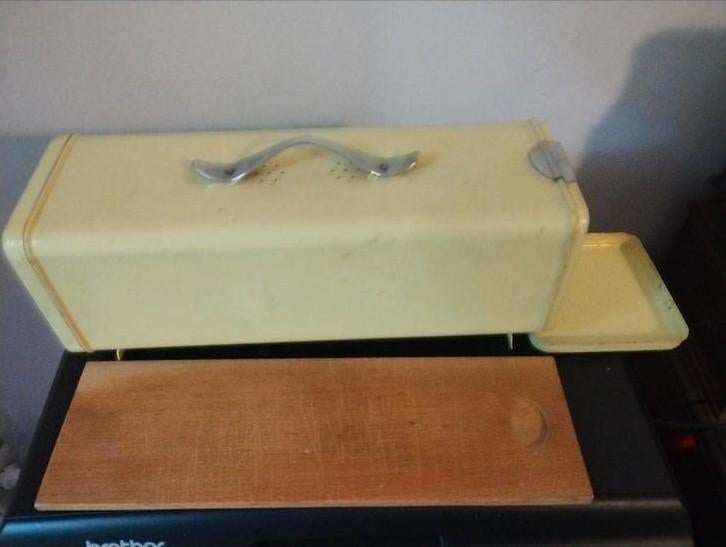 vintage ijzeren peper ontbijtkoek trommel crème Brabantia, Ophalen of Verzenden