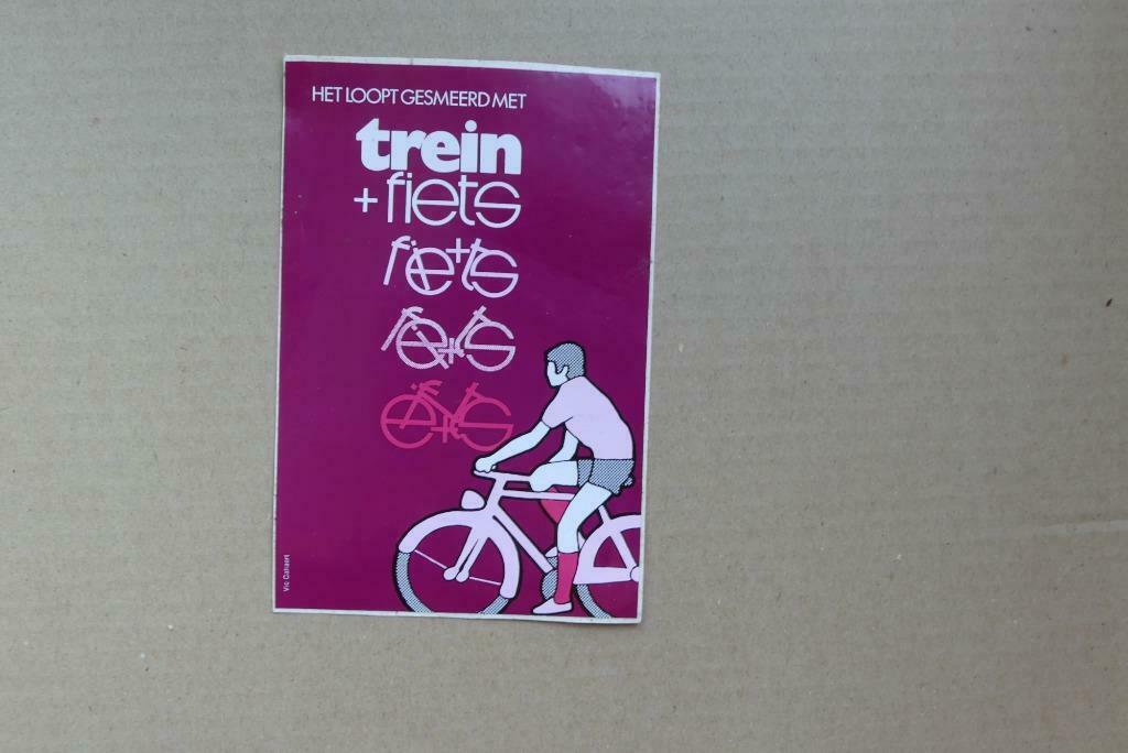 Sticker Het loopt gesmeerd met trein + fiets, Ophalen of Verzenden, Gebruikt, Trein, Overige typen