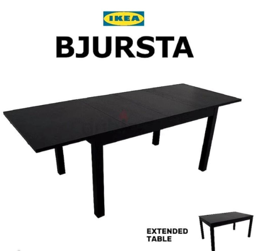 Bjursta Uitschuifbare Eettafel 175cm x 95cm Donkerbruin IKEA, Huis en Inrichting, Tafels | Eettafels, Ophalen, Gebruikt, Vijf personen of meer