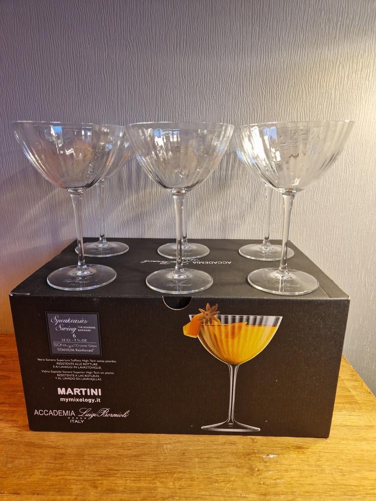 Luigi Bormioli Martini 6 kristallen glazen coupe, Enlèvement ou Envoi