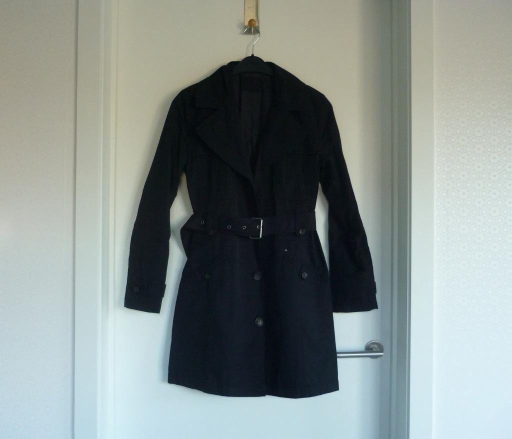 Zwarte Trenchcoat jas van S. Oliver Maat M, Enlèvement ou Envoi, Taille 38/40 (M)