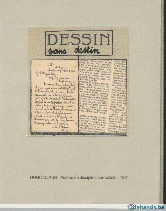 Dessin sans destin, Poème de discipline surréaliste, H Claus, Boeken, Ophalen of Verzenden, Nieuw