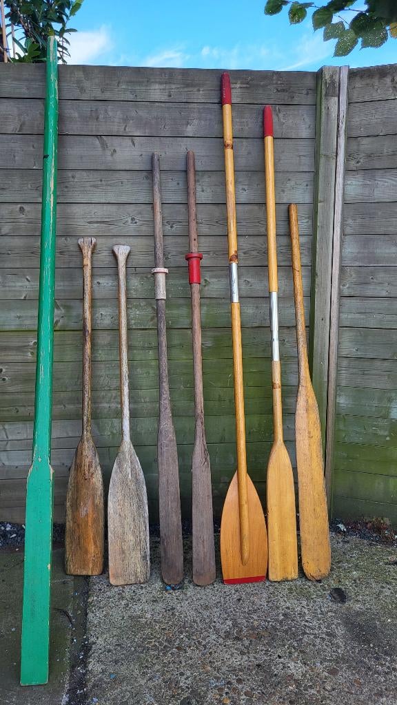 Houten roeispanen houten peddels, Ophalen, Gebruikt