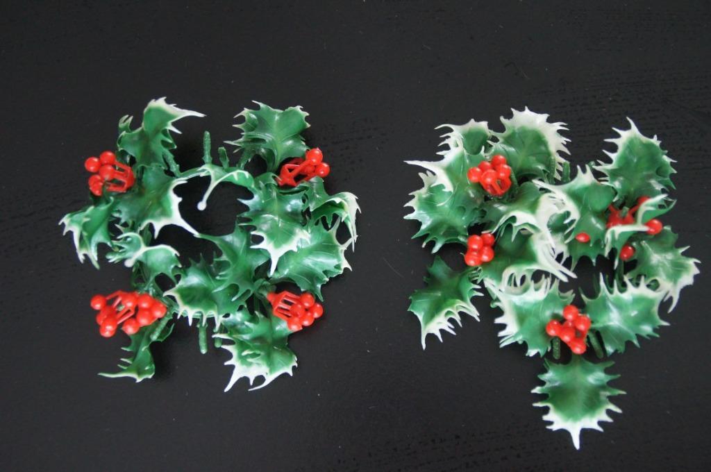 Décoration de Noël : 2 anneaux de feuilles de houx et baies, Divers, Noël, Neuf, Enlèvement ou Envoi