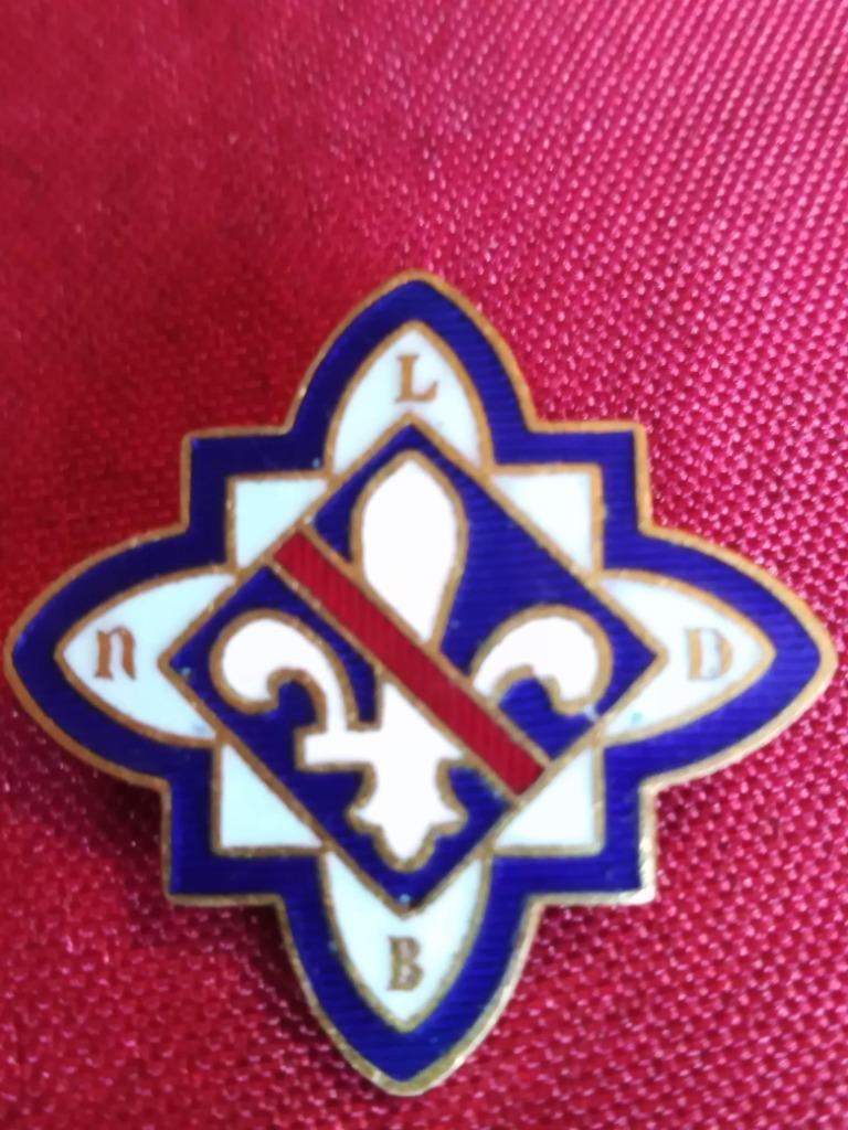 Ancienne broche avec un lys, Enlèvement ou Envoi, Utilisé, Bleu, Autres matériaux