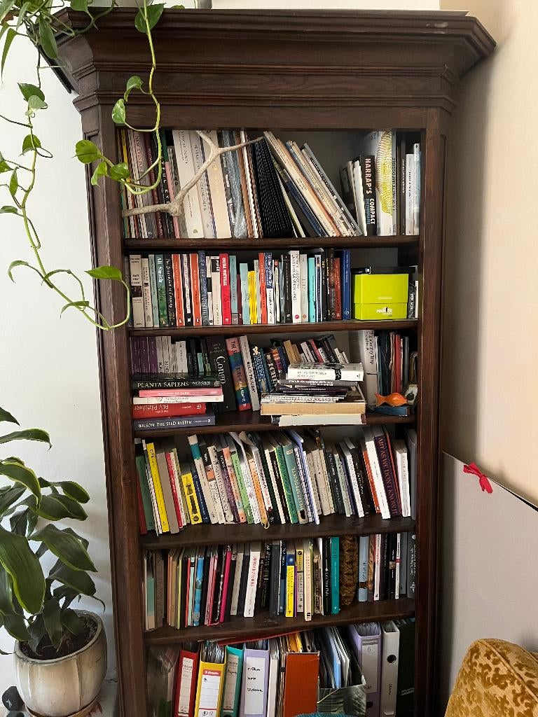 Bibliotheque bois, vintage, Maison & Meubles, 25 à 50 cm, Bois, vintage, Comme neuf, Enlèvement