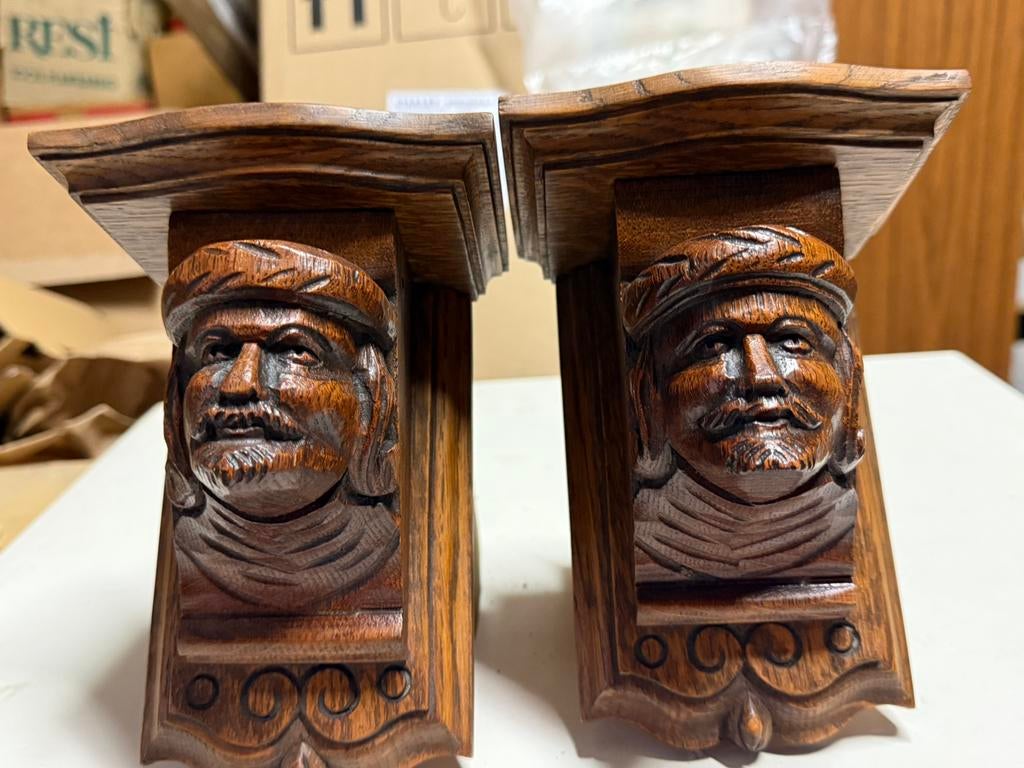 Houten muurconsole, 2 stuks, Antiek en Kunst, Ophalen of Verzenden