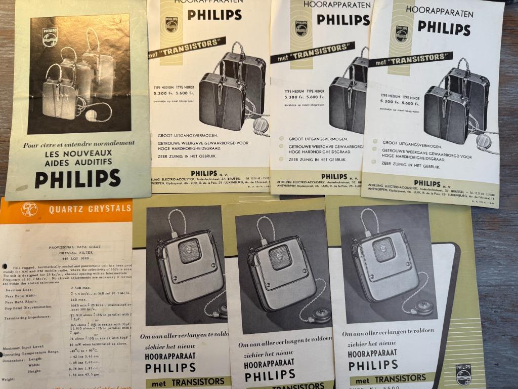 Hoortoestellen, vintage advertenties, set van 8 stuks, zeldz, Ophalen