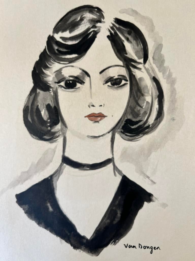 Kees Van Dongen - Aquarel - 1960 - Zeer mooie staat, Ophalen of Verzenden