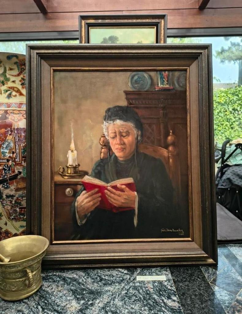 Omer Van Vosselen 1934-1993 Schilderij Portret 1985 Op Doek, Antiek en Kunst, Kunst | Schilderijen | Klassiek, Ophalen