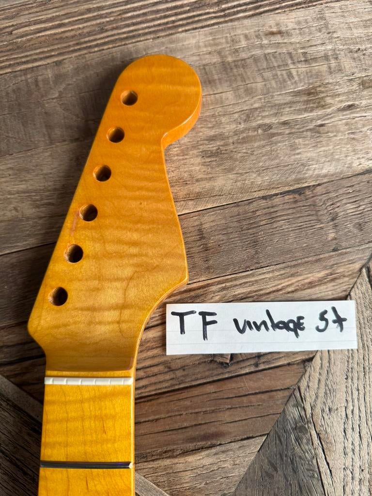 Stratocaster neck “ Tiger Flame vintage tint “TF VINTAGE ST, Verzenden