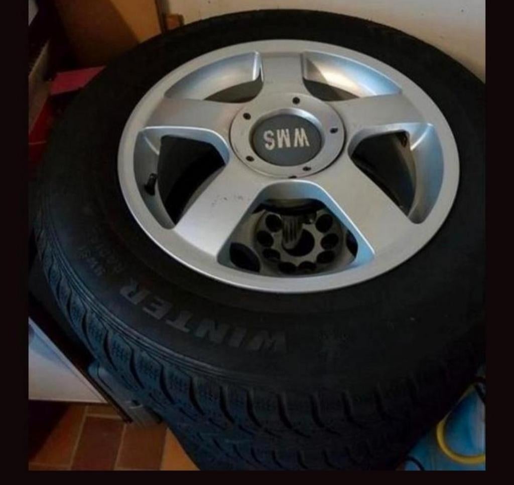 4 winterbanden met aluminium velgen 215/65/R16, Auto-onderdelen, Banden en Velgen, Ophalen, Winterbanden, Velg(en)