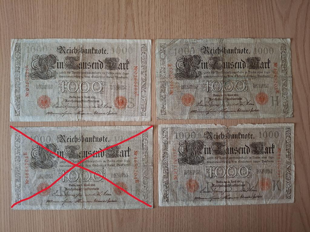 Oude bankbiljetten Duitsland Berlijn Rode zegel 1000 Mark, Postzegels en Munten, Ophalen of Verzenden, Bankbiljetten