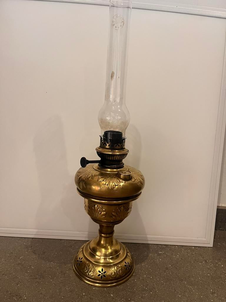 lampe à huile vintage en laiton, Antiek en Kunst, Ophalen