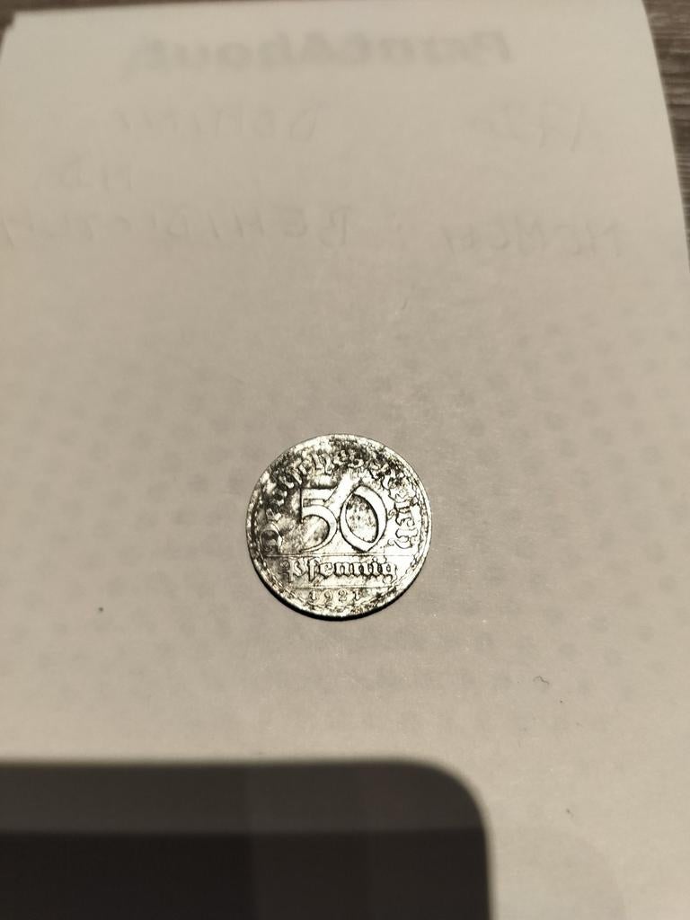 Munt Deutsche Reich 1921 50 pfenning, Postzegels en Munten, Ophalen of Verzenden