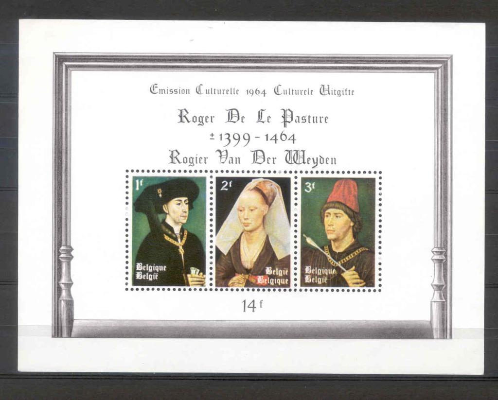 België 1964 Blok Rogier van der Weyden **, Postzegels en Munten, Verzenden, Orginele gom, Kunst, Postfris