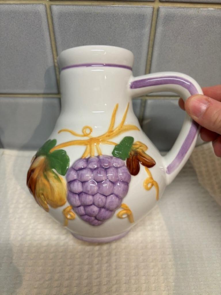 Karaf/kan/waterkan met fruit, Ophalen, Keramiek, Overige typen, Zo goed als nieuw