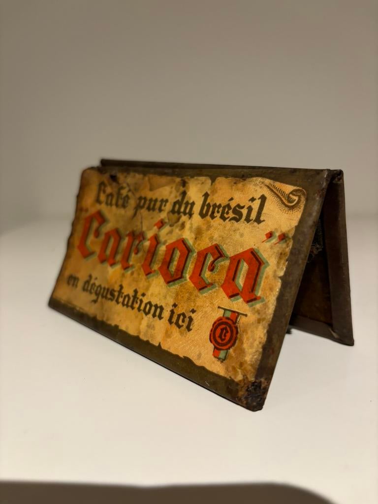Oud emaille relame item, Ophalen of Verzenden, Gebruikt