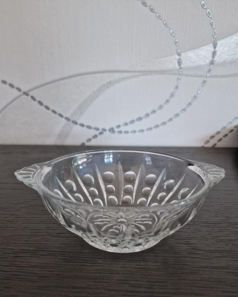 vintage Franse glazen schaaltjes, Gebruikt, Ophalen of Verzenden, Glas, Overige stijlen