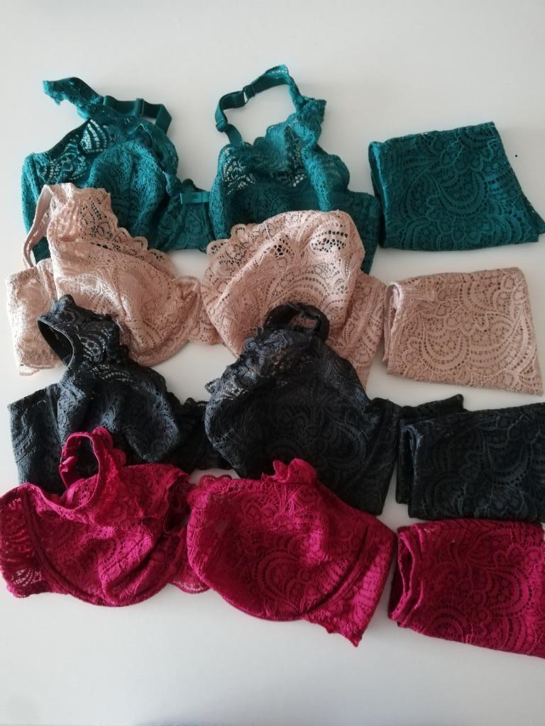 Lot de 4 soutiens avec culotte, Rouge gorge, Enlèvement ou Envoi, Autres couleurs, Ensemble