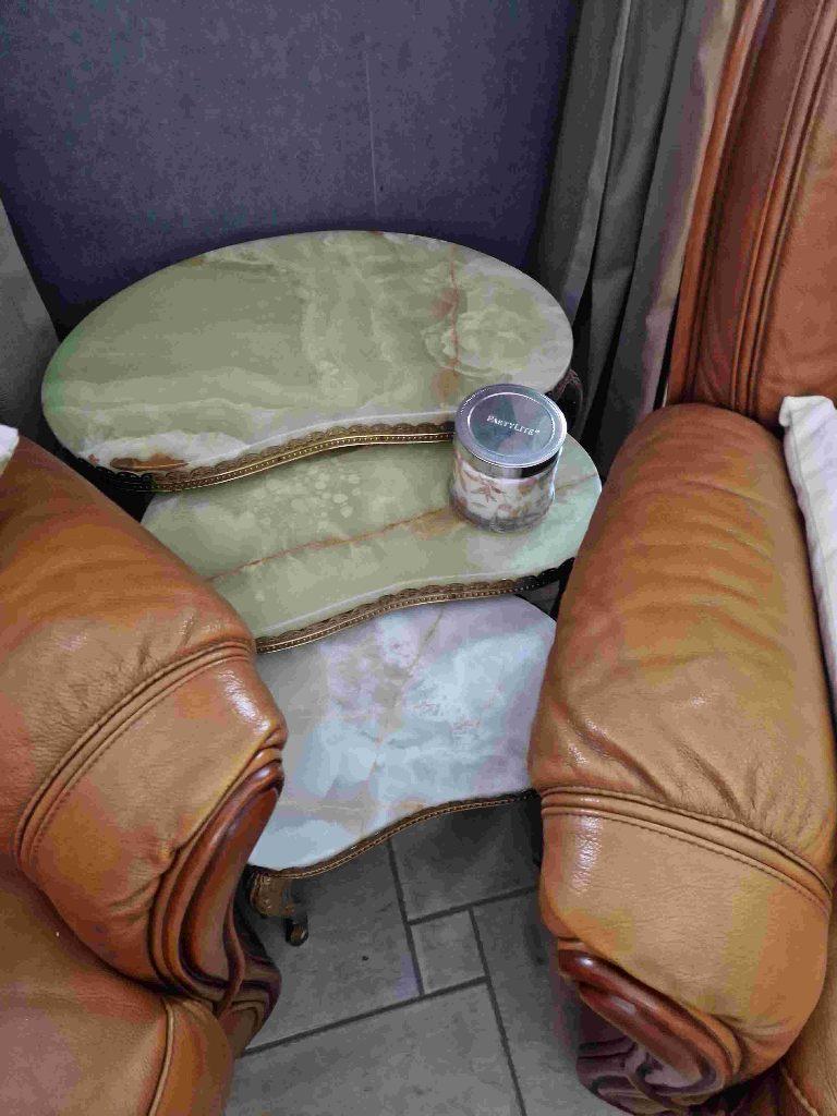 Ensemble table de salon et tables gigognes en marbre, 50 à 100 cm, Enlèvement, Utilisé, 50 à 100 cm