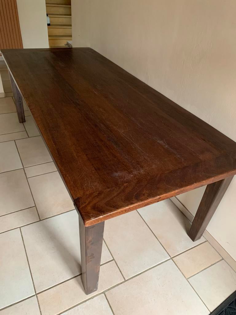 Zeer mooie massief teaken tafel, eetkamertafel, Ophalen, Zo goed als nieuw