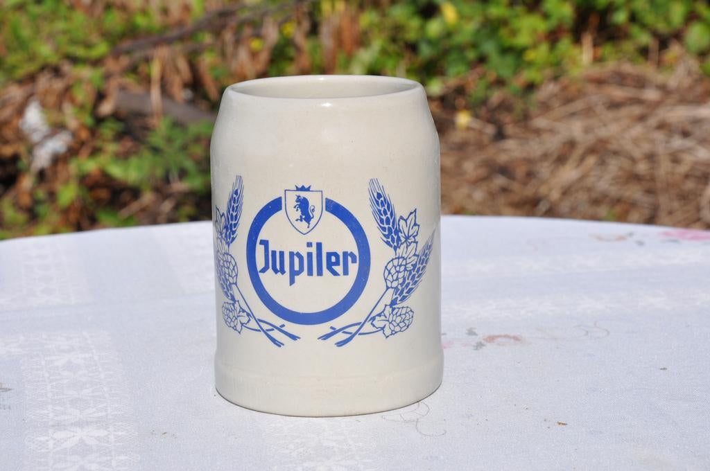 chope en gres jupiler bleu, Collections, Enlèvement ou Envoi, Utilisé, Chope(s), Jupiler