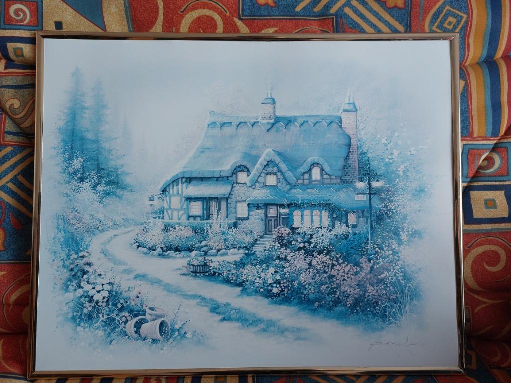 Affiche paysage bleu, Enlèvement ou Envoi, Comme neuf